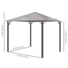 Outsunny Hardtop Polycarbonate Roof Aluminum Framed Patio Gazebo - 10' x 10' - Grey-Polycarbonate hardtop roof to protect the inside from sun or UV 