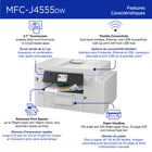 Brother INKvestment MFC-J4555DW Wireless Colour Inkjet All-in-One Printer-Cloud app connections. Print from and scan to popular Cloud apps, including Google Drive, Dropbox, Box, OneDrive, and more, from an impressive 2.7” colour touchscreen that enhances clarity and ensures effortless operation