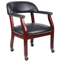 Nicer Furniture Traditional Captain's Chair - Black-Versatile, classically styled arm chair for deskside, office, lounge, or conference room