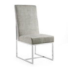 Manhattan Comfort Element 19.68" Modern Velvet Upholstered Dining Chair - Steel-Modern Dining Chair Perfect for Dining and Accent Living Room Use