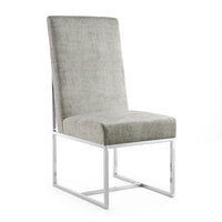 Manhattan Comfort Element 19.68" Modern Velvet Upholstered Dining Chair - Steel-Modern Dining Chair Perfect for Dining and Accent Living Room Use