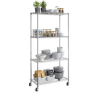 Seville Classics 4-Tier Commercial Shelving - 36" L x 18" W x 72" H - Chrome-Capacity on leveling feet: 500 lbs. per shelf