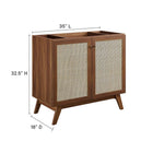 Modway Soma 36" Bathroom Vanity Cabinet - Walnut-Adjustable Shelf