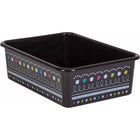 Teacher Created Resources Large Plastic Storage Bin - Chalkboard Brights - 3 Pack-Keep books, notepads, toys, games, and supplies in these decorative organizers that feature a sturdy plastic design.
