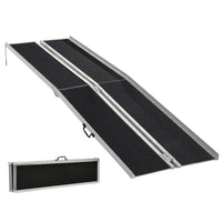 HOMCOM 10' Wheelchair Ramp with Non-Skid Layering - Black-Sturdy and anti-corrosive aluminum alloy construction with super strength and durability 