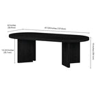 Hudson&Canal Alma 48"W Oval Coffee Table - Black Grain-9