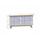 Manhattan Comfort Yonkers 62.99" Mid-Century Modern Sideboard - White-Includes 2 Cabinets Concealing a Total of 4 Cubby Spaces with 1 Removeable Shelf Option on Right Side