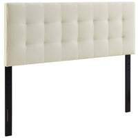Modway Lily Upholstered Fabric Queen Headboard - Ivory-Elegantly tufted headboard