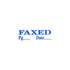 Trodat Printy 11330 Self-Inking Stamp - "FAXED Pg Date" - Blue-Replacement ink pads are available for easy colour changes