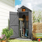 Outsunny Garden Storage Shed - 30" x 21" x 71" - Grey-The roof is covered with asphalt for added outdoor protection
