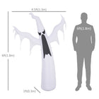 HOMCOM 6' Lit Inflatable Skinny Ghost Halloween Decoration-Waterproof polyester cloth (rated IP44) is suited for indoor and outdoor use
