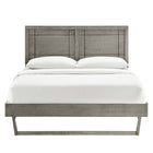 Modway Marlee Wood Queen Platform Bed with Angular Frame - Grey-Wood Slat Support System