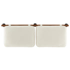 Modway Anela Wall-Mounted Chenille Upholstered King Size Headboard - Cream Walnut-Assembly Required