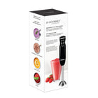 JS Gourmet Immersion Stick Hand Blender - Black-Stainless steel blade