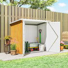 Outsunny 5' x 3' Metal Storage Shed-Sloped roof design prevents water build-up
