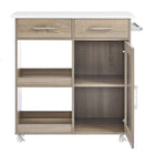 Modway Culinary Kitchen Cart With Towel Bar - Oak White-8