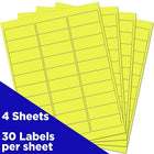JAM Paper Mailing Address Labels, 1 x 2 5/8, Neon Yellow, 3 sets of 120 (354328008g)-Yellow