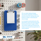 Davis Group Plastic Clipboards - Letter Size - 9" W x 12" H - Blue - 6 Pack-Lever Clip