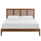 Modway Sirocco Rattan and Wood Queen Platform Bed - Walnut-8