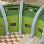 Qaba Tunnel for Kids to Crawl Through - Crocodile Design - Green-Includes five pairs of feet for added stability 