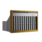 KUCHT KRH36SG 36" 900 CFM Wall Mounted Range Hood - Stainless Steel/Gold-This stylish range hood comes with Stainless Steel baffle filters that are also dishwasher-friendly