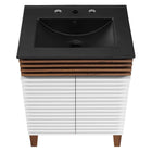 Modway Render 24" Bathroom Vanity - White/Walnut/Black-8