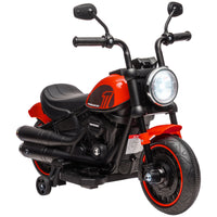 Aosom 6V Kids Electric Ride-On Motorcycle with Training Wheels -Red-High-traction wheels for splashing through puddles 