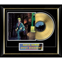 David Bowie Stardust Reg Music Cover with Gold Vinyl - Framed Print - 28" x 24"-Premium music memorabilia