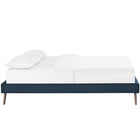 Modway Helen Fabric Queen Bed Frame with Round Splayed Legs - Azure-Non-Marking Foot Glides