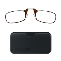 ThinOptics Reader with Universal Black Pod - 2.5 - Brown-Comes in two beautiful styles, the rectangular Brooklyn and the oval Manhattan, and is flattering on both men and women.