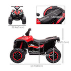 Aosom Kids 12V Battery Powered Ride-on ATV with Music, Headlights, High & Low Speed - Red-Headlights add safety 