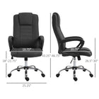 Vinsetto High Back Adjustable Office Chair with Wheels-Swivel wheels and seat ensure easy and quick mobility