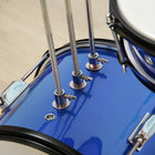 Qaba Kids Drum Set with Throne, Cymbal, Pedal, Drumsticks - Blue - Set of 7-Bass drum foot pedal enhances coordination and rhythm skills 
