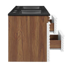 Modway Render 48" Wall-Mount Bathroom Vanity - White/Walnut/Black-8