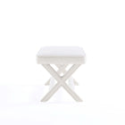 Manhattan Comfort Abigail 42.12" Mid-Century Modern Velvet Upholstered Ottoman Bench - Cream-Delivered to you Fully Assembled! No Assembly Required
