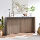 Hudson&Canal Piedmont 56"W Console Table - Antiqued Grey Oak-Finished in wood-look antiqued gray oak