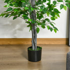 HOMCOM 4.5' Artificial Ficus Tree with Realistic Leaves for Indoor - Green-Type: Ficus 