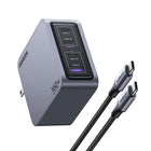UGREEN Nexode Pro 160W 4-Port GaN USB-C/USB-A Charger-4-in-1 Smart Charging: Equipped with 3 USB-C ports and 1 USB-A port, this charger intelligently distributes power to charge up to four devices simultaneously, offering a total of 160W output. 