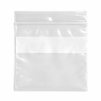 KL Rubber Resealable Polyethylene Bag With White Id Block & Hang Hole - 2 Mil - 4” x 4" - 1000 Pack-Offset lip design with durable zipper for easy opening and secure closure