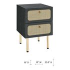 Modway Chaucer 2-Drawer Nightstand - Black-Spacious Full-Glide Drawers
