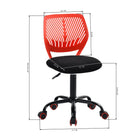 Homy Casa Black Red Fabric Swivel Desk Chair-Vibrant Colour Options: Available in multiple colours to match any room décor or personality