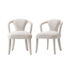 Manhattan Comfort Palmer 22.8" Mid-Century Modern Tweed Upholstered Dining Armchair - Ivory - Set of 2-Mid-Century Modern Accent Chairs for Living Room Usage. Set of 2