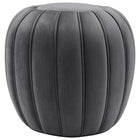 Modway Celebrate Channel Tufted Performance Velvet Ottoman - Grey-Tufted Ottoman