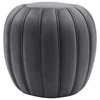 Modway Celebrate Channel Tufted Performance Velvet Ottoman - Grey-Tufted Ottoman