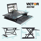 Victor High Rise Height Adjustable Standing Desk with Keyboard Tray (DCX760)-12 different height adjustments