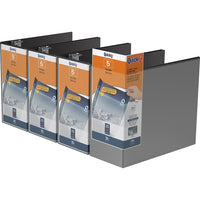 QuickFit View Binder - Locking D Ring - 5" - Black - 4 Pack-3 Ring Binder