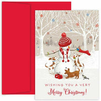 JAM Paper Christmas Cards Set - Snowman and Friends - 18 Pack-Color: Snowman and Friends