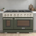 Kucht 48" KFX-X Series Pro Style Natural Gas Range - Stainless Steel/Olive Green-2 Years Limited Manufacturer Warranty