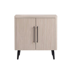 Manhattan Comfort Jodie 31.1" Mid-Century Modern Accent Cabinet - Whitewashed Oak-Mid-Century Modern Accent Cabinet Perfect for Home Office, Kids Room, Living Room and Bedroom