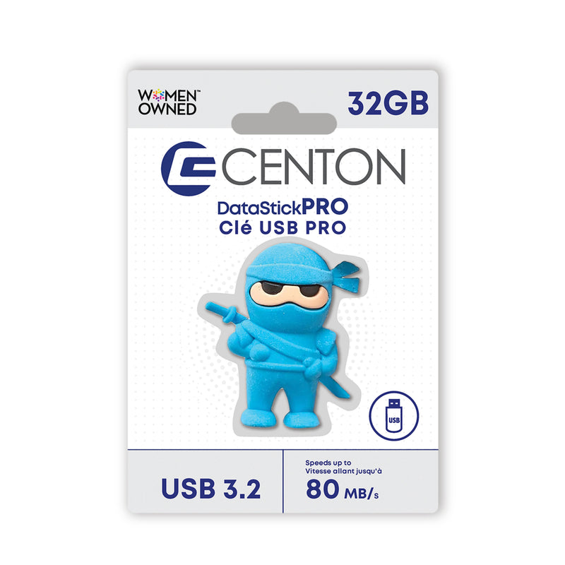 Centon Ninja USB Flash Drive - USB 3.2 Gen1 - 32G - Blue | staples.ca